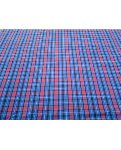 Algodón cuadro azul y granate Algodón cuadro azul y granate