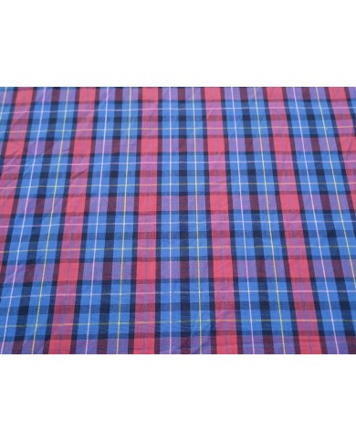 Algodón cuadro azul y granate Algodón cuadro azul y granate